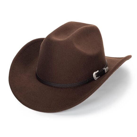 8745 Western Felt Cowboy Cowgirl Hat- Wide Brim Panama Jazz Fedora Hat main image 6